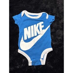 Baby Unisex 0-6 Month Blue White Nike Body‎ Suit One Piece
